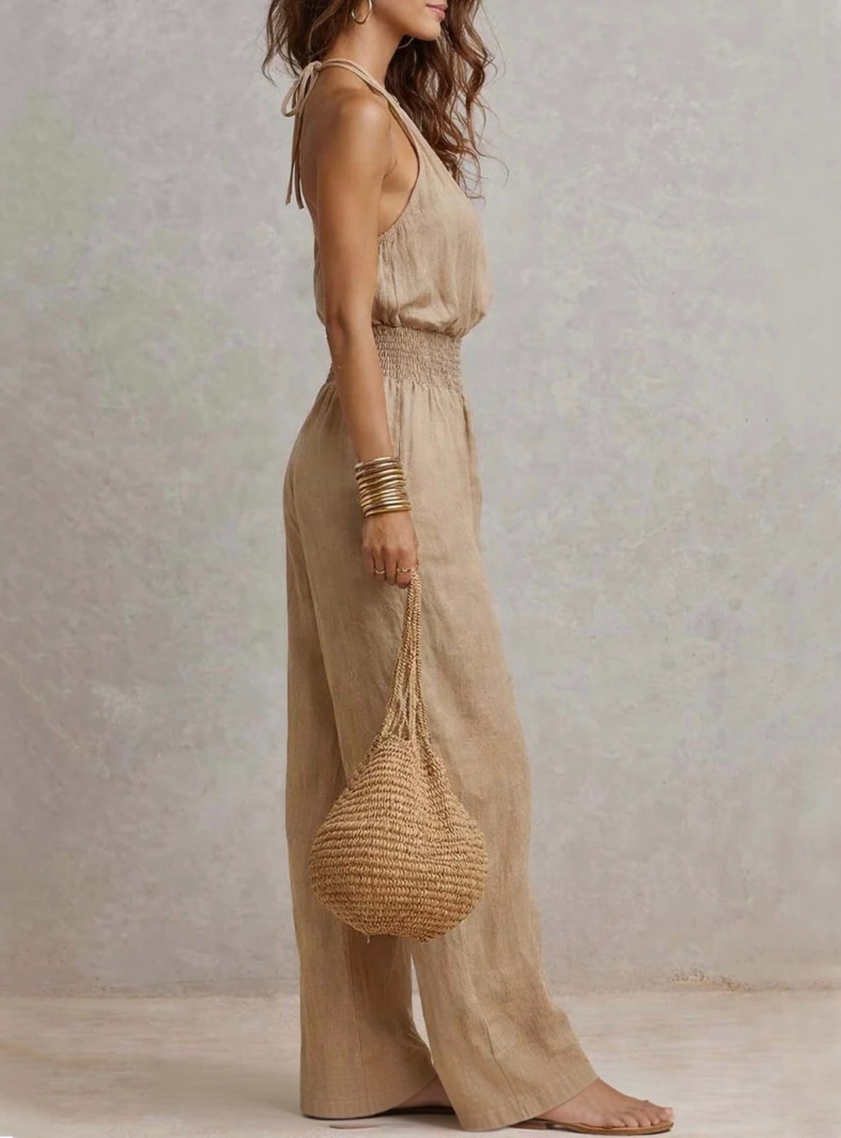 VALERIA | Halter Neck Wide-Leg Jumpsuit