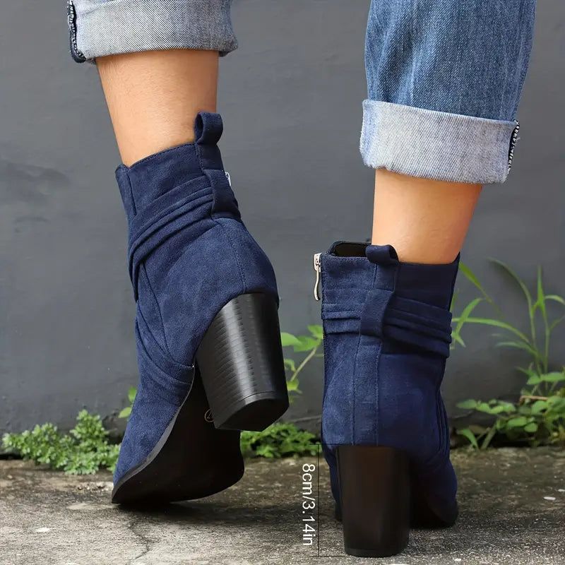 CALANTHA™ | Side-Zip Chunky Heel Boot