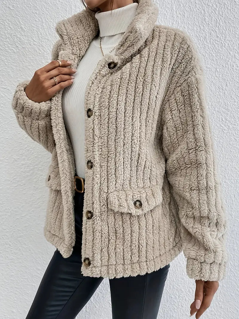 Agni | Double-Sided Velvet Button Cardigan