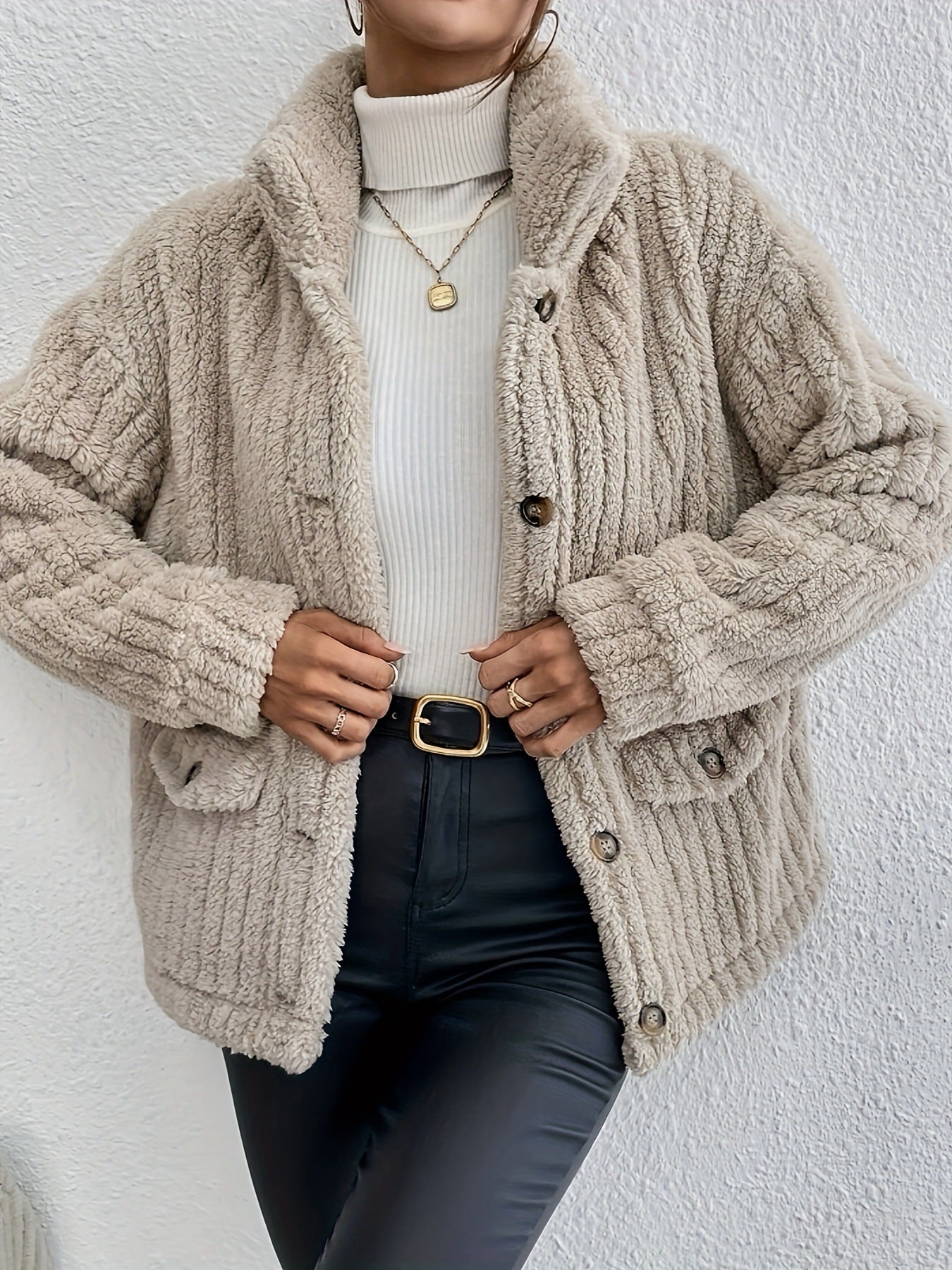 Agni | Double-Sided Velvet Button Cardigan