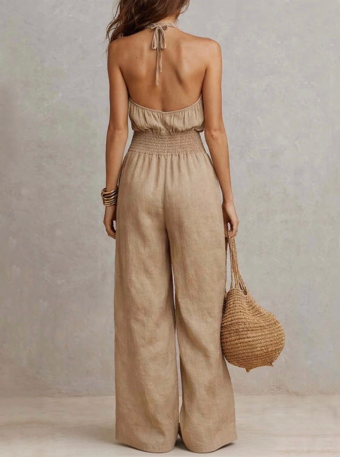 VALERIA | Halter Neck Wide-Leg Jumpsuit