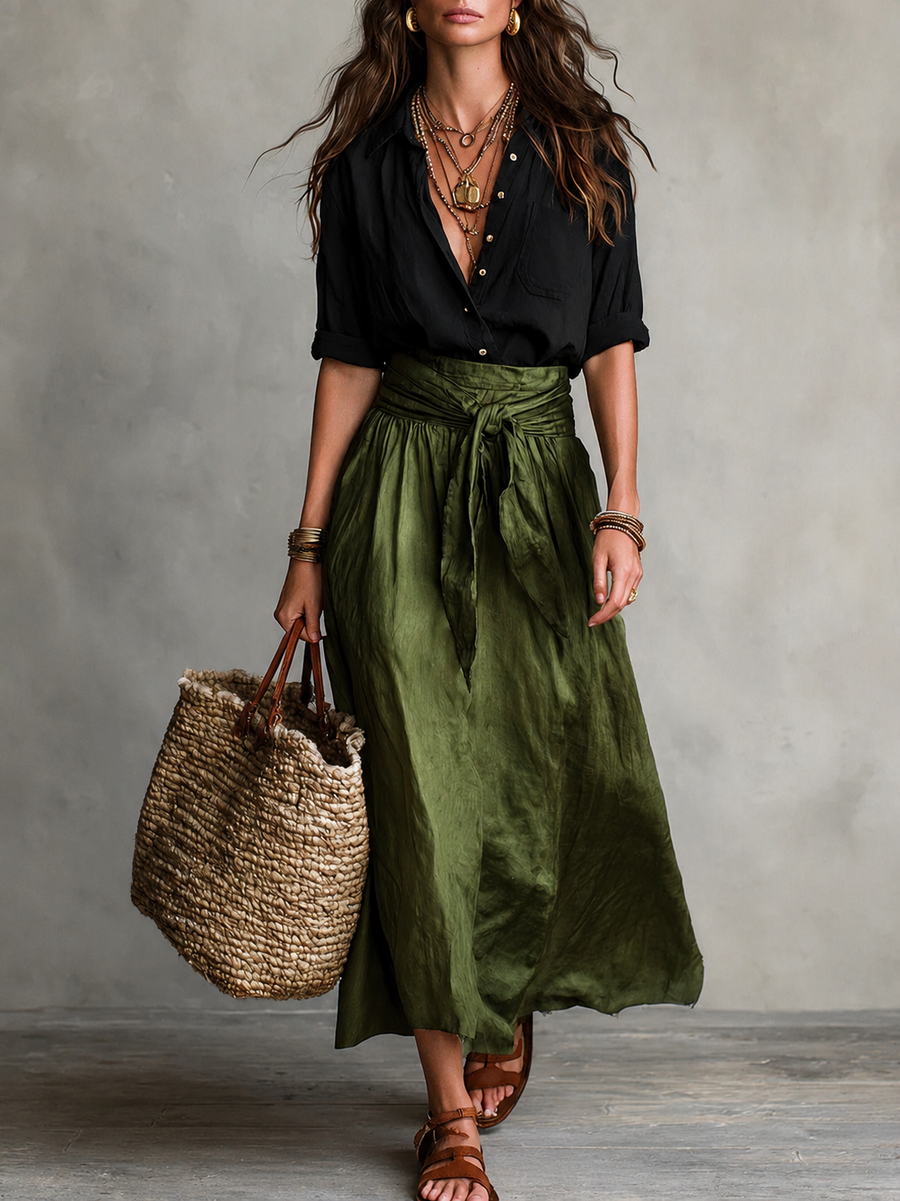 Martina | Elegant and Flowing One-Shoulder Maxi Dress