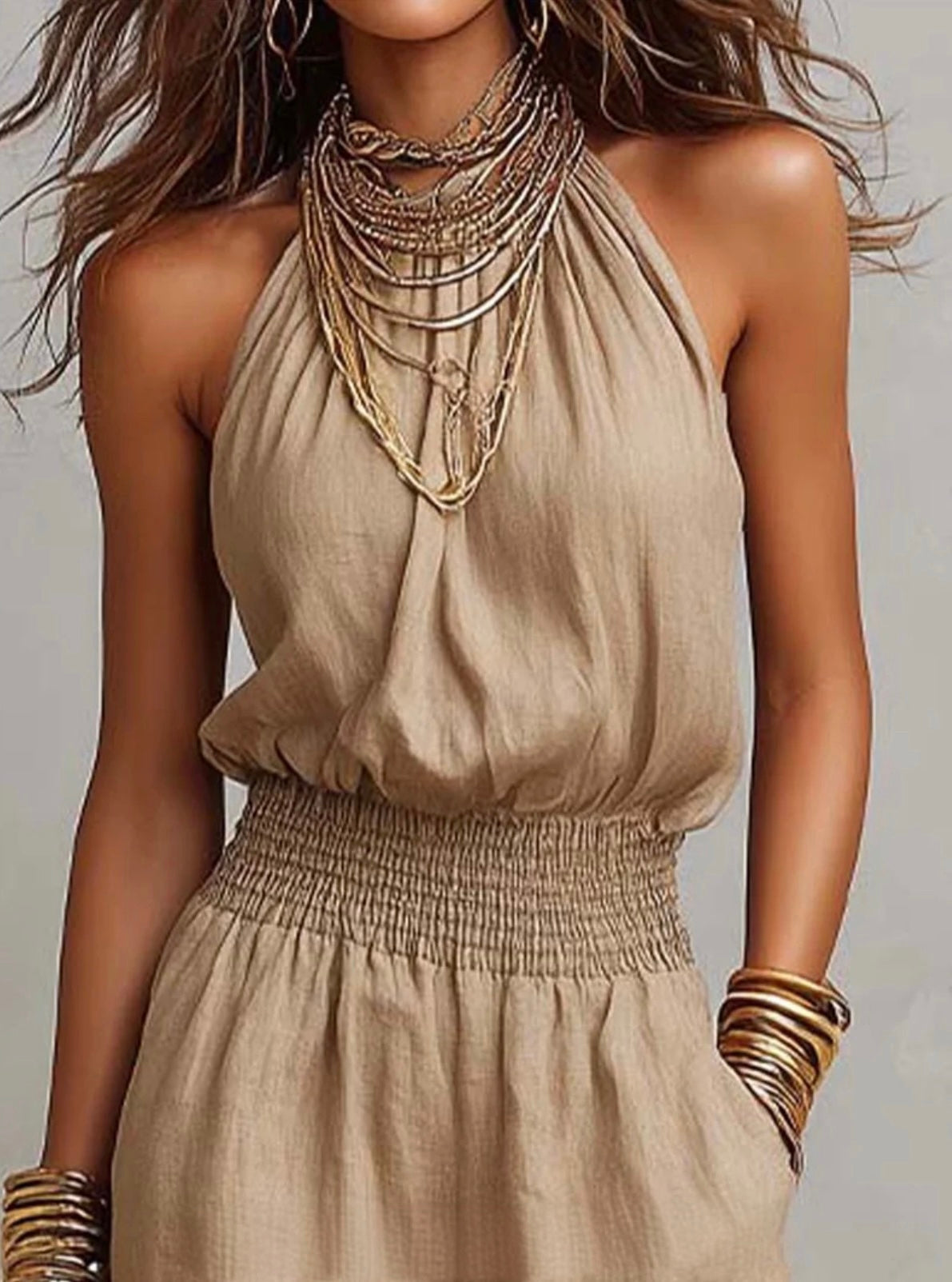 VALERIA | Halter Neck Wide-Leg Jumpsuit