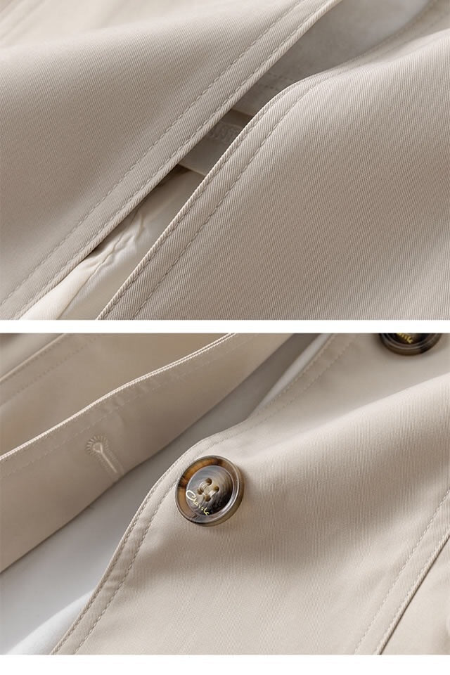 Dames Trenchcoat Jas – Halflange Klassieke Jas met Knopen | Beau