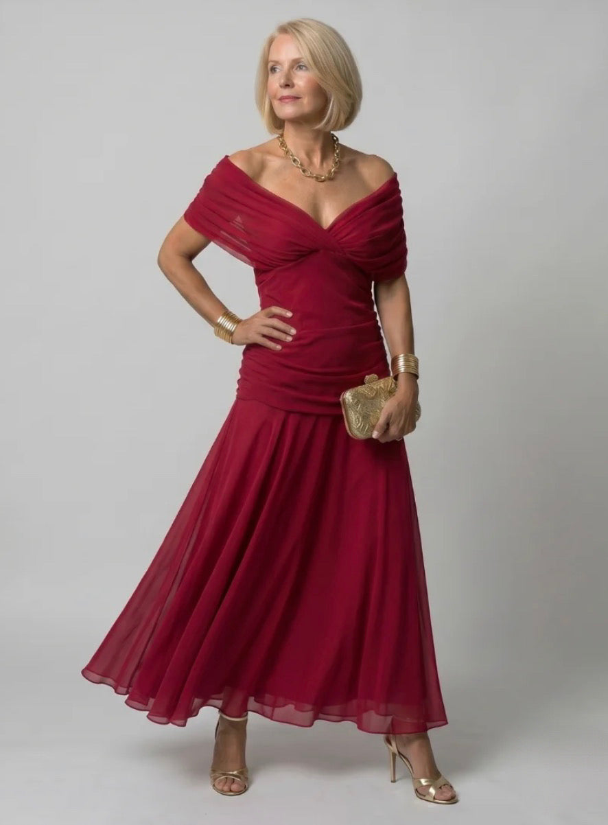 Calen | Off Shoulder Flow Midi Dress