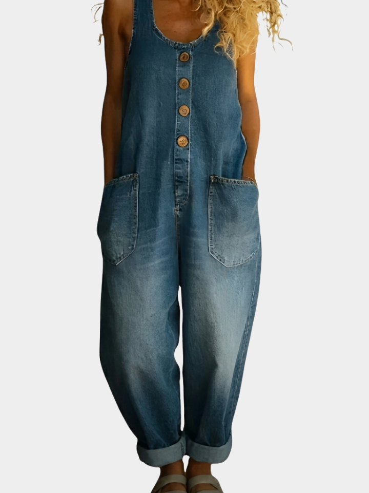 June - Vintage Soft Cotton Denim Overall