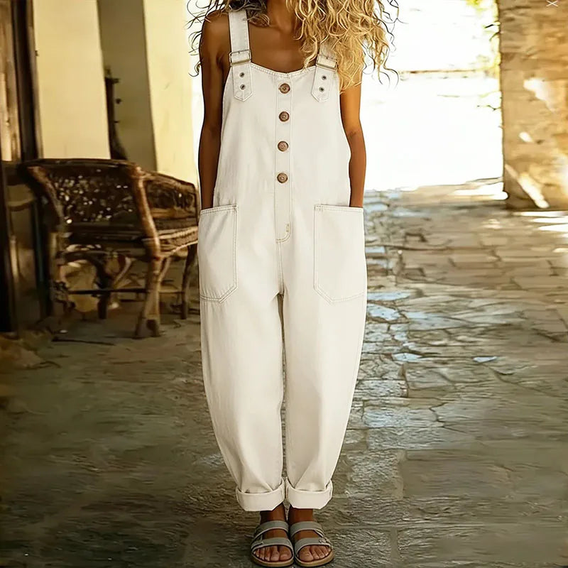 June - Vintage Soft Cotton Denim Overalls with Adjustable straps