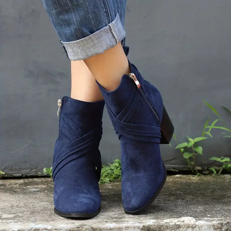 CALANTHA™ | Side-Zip Chunky Heel Boot