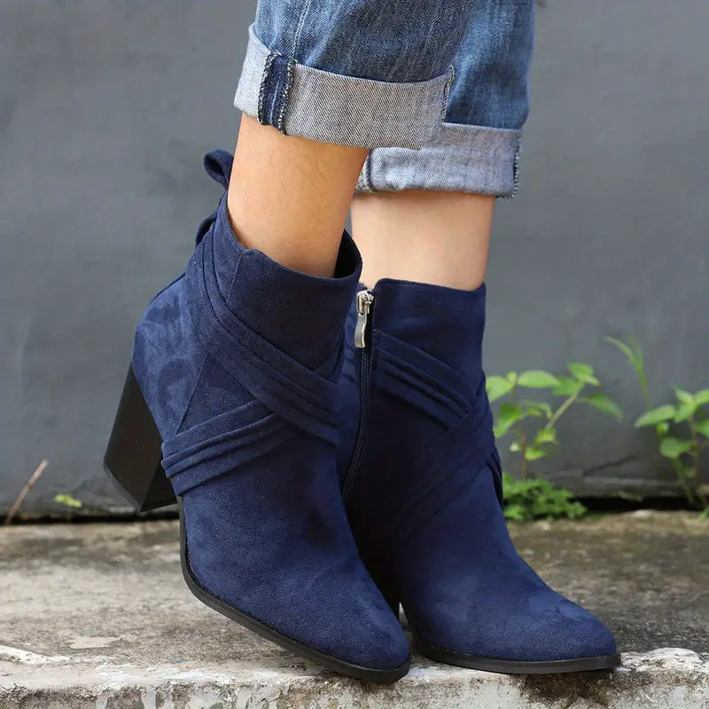 CALANTHA™ | Side-Zip Chunky Heel Boot