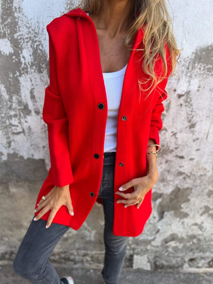 Arianna | Button-detailed Hooded Cardigan
