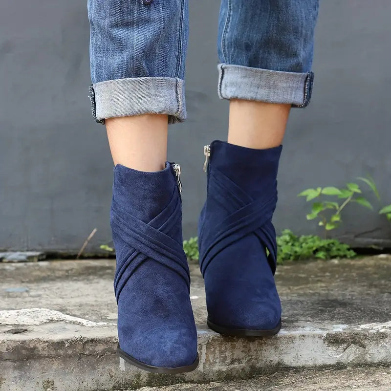 CALANTHA™ | Side-Zip Chunky Heel Boot