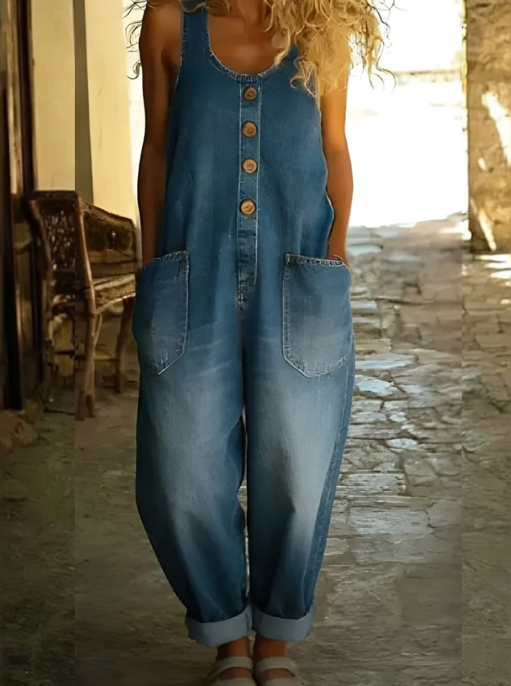 June - Vintage Soft Cotton Denim Overall