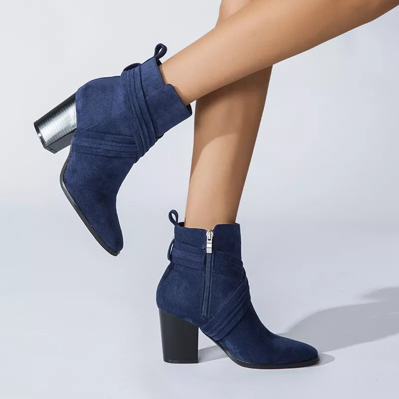 CALANTHA™ | Side-Zip Chunky Heel Boot