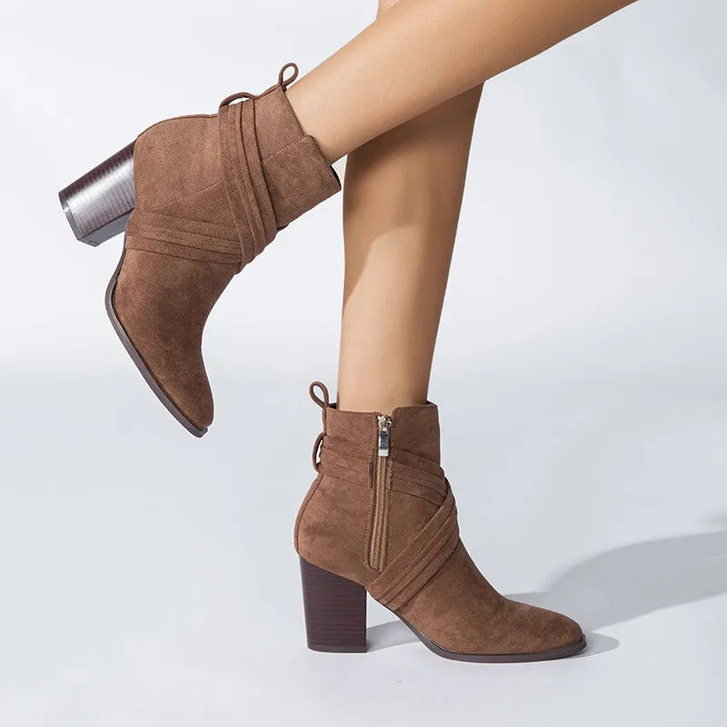 CALANTHA™ | Side-Zip Chunky Heel Boot