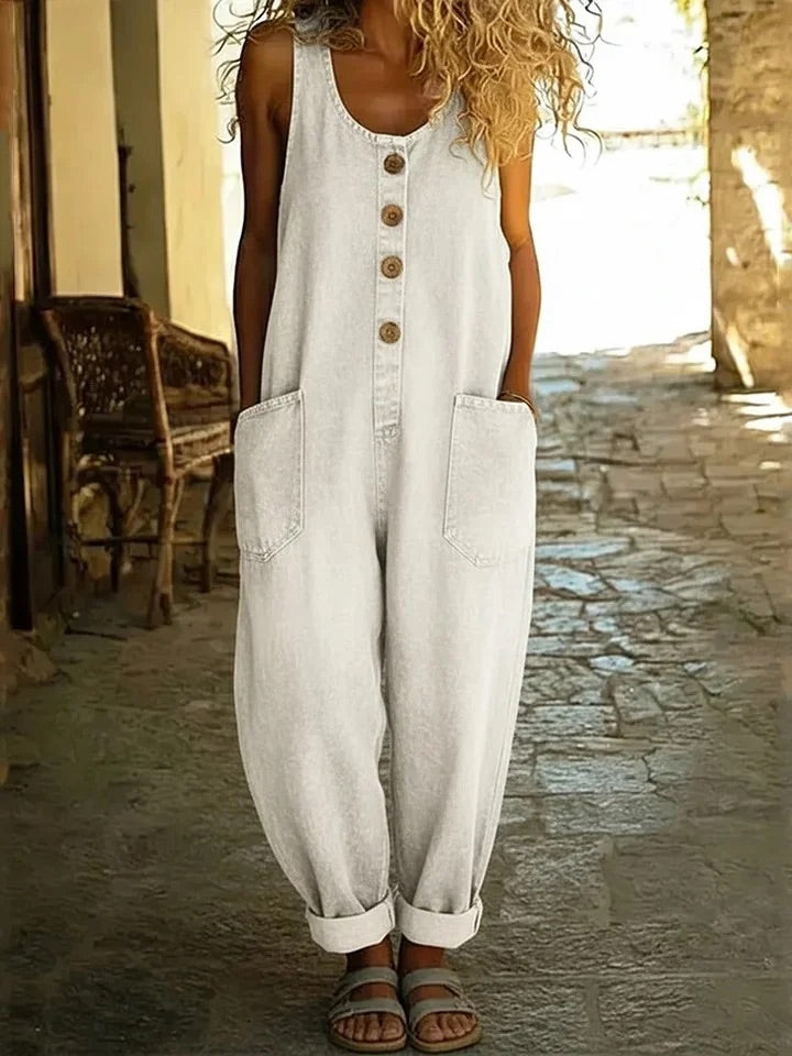 June - Vintage Soft Cotton Denim Overall
