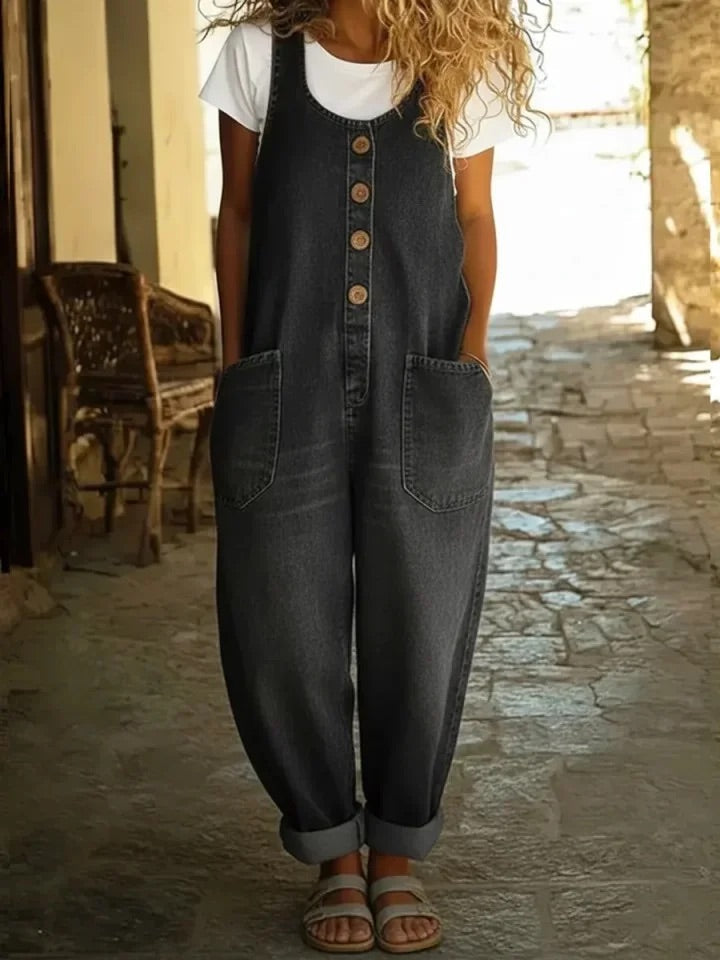 June - Vintage Soft Cotton Denim Overall